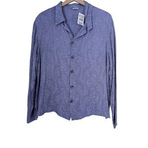 NWT CP Shades Paisley Embroidered Button down Top Sz M
